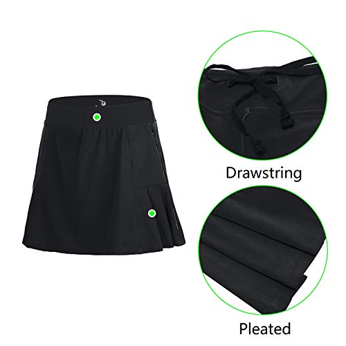 beroy Women Quick Dry and Breathable Cycling Skirt Shorts,Bike Skorts Pantskirt with 3D Padded(XL,Black)