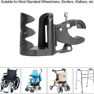 SupreGear Cup Holder, 360 Degree Rotation Stroller Bike Water Bottle Holder Cup Holder, Universal for Walkers, Rollators, Wheelchairs, Bicycles, Strollers and Motorcycle Accessories, Tools Free