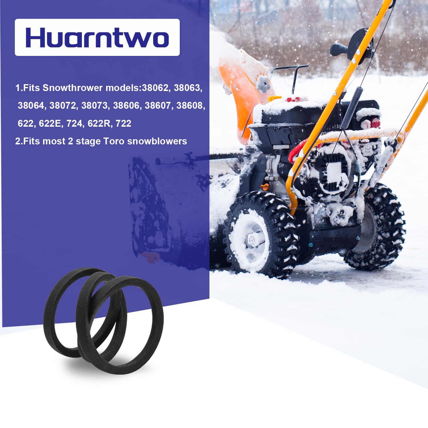 Huarntwo 26-9672 Drive Belt for Toro snowblowers