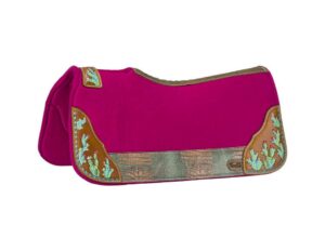 tough 1 hand painted cactus saddle pad pink 31x32