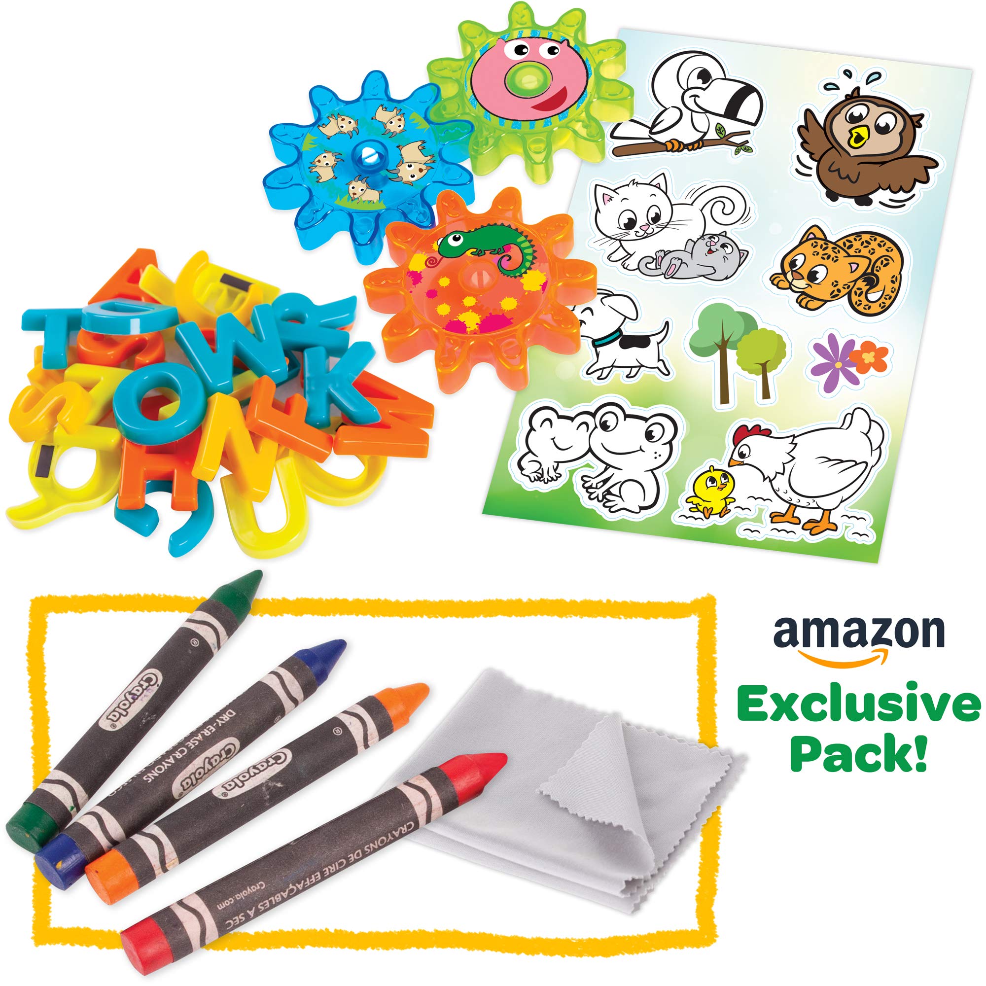 Crayola: Deluxe Magnetic Double-Sided Easel - Dry Erase Includes Crayons, Stickers, Magnet Letters & Gears, Ages 3+