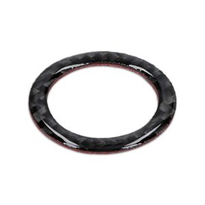 kwmobile start stop button ring compatible with bmw bmw 3 series e90/e91/e92/e93 - carbon fiber car trim cover - black