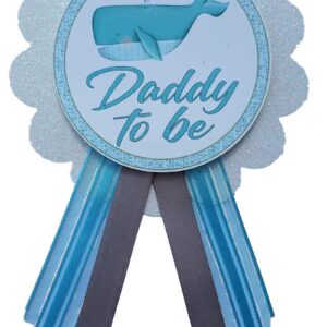 2 Mommy & Daddy to Be Pin Whale Ocean Baby Shower It's a Boy for parents to wear, Blue & White Sprinkle