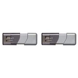 pny 128gb & 256gb turbo attache 3 usb 3.0 flash drives, grey