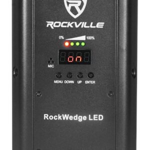 (2) Rockville RockWedge LED RGBWA+UV Rechargeable Wireless DMX DJ Par Up-Lights