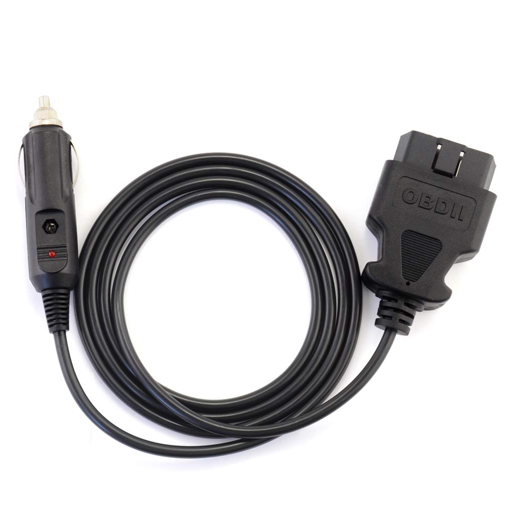 OLLGEN 3M/9.8ft Car OBDII Vehicle ECU Emergency Power Supply Cable Car Memory Save Any 12V DC Power Source OBD Male Connector Cable Adapter