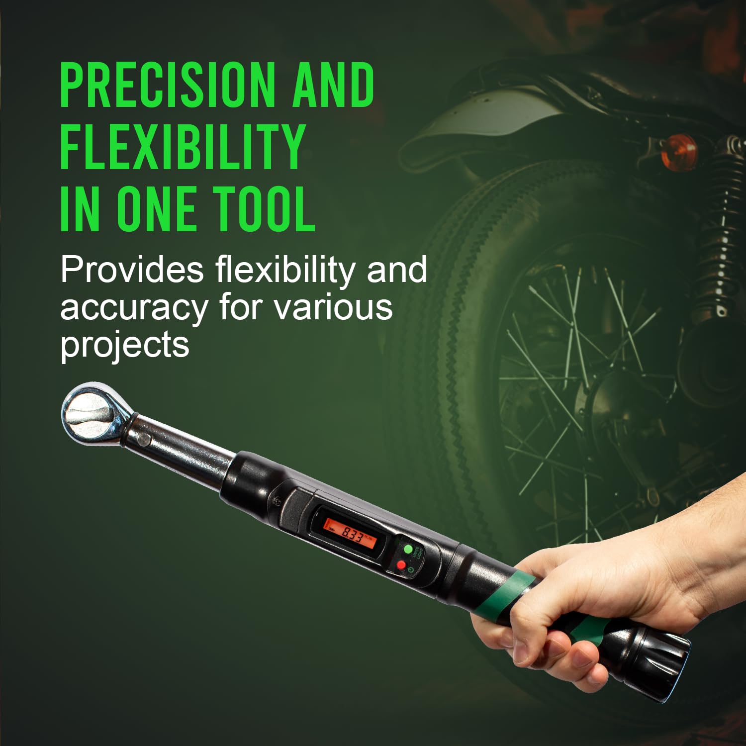 eTORK - Click-Style Torque Wrench | 3/8 Torque Wrench | 250 Inch Pounds Torque Wrench | Auto Torque Wrench | Electronic Scale Torque Wrench 3/8 Drive | Range: 25-250 in.-lb./3-28 N.m