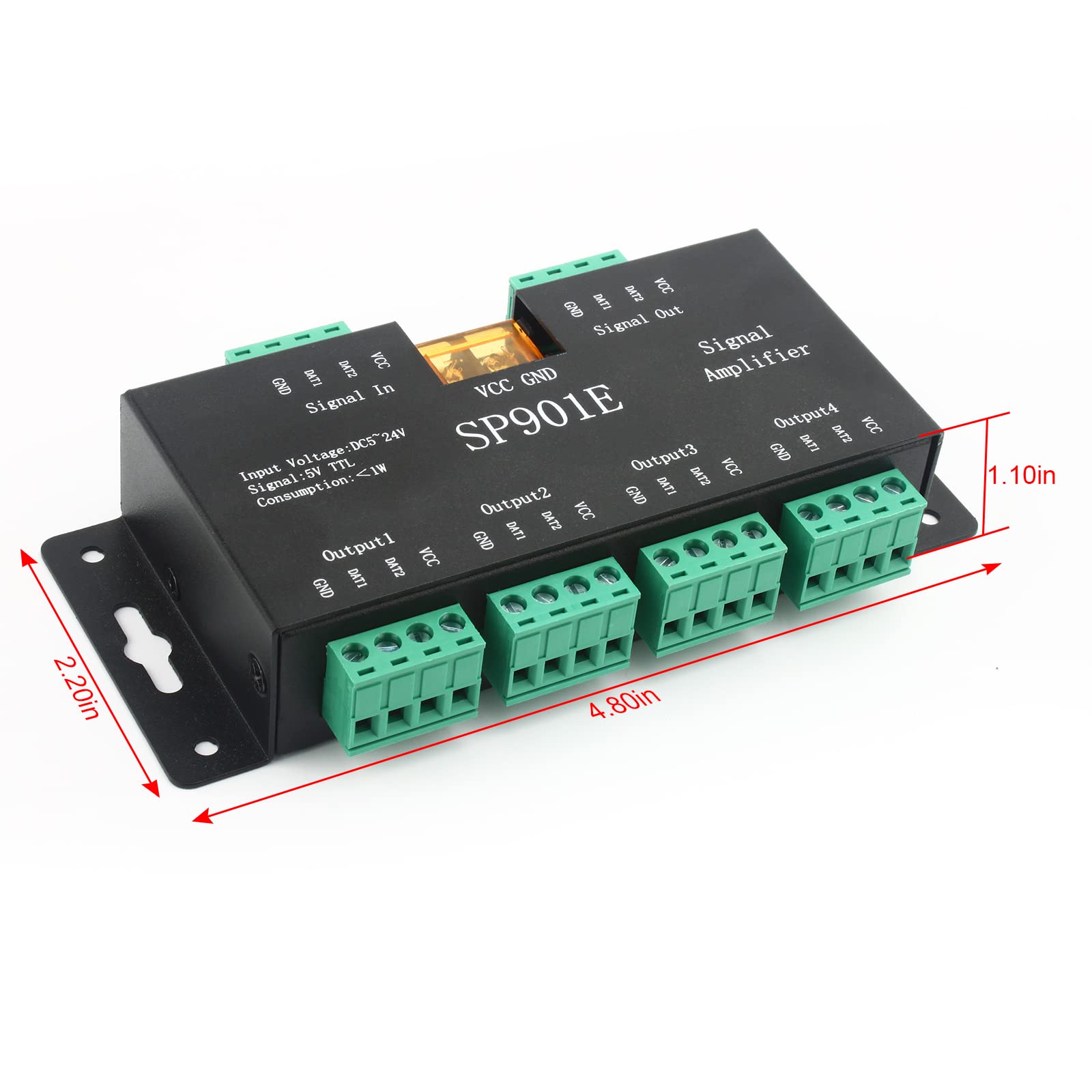 RGBZONE SP901E LED Pixel Strip Amplifier Signal Data SPI Repeater Controller for WS2801 WS2811 WS2812B WS2813 WS2815 SK6812 SK9822 Addressable LED Strip and Dream Color Programmable LED Matrix Panel