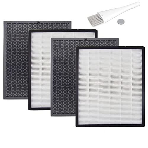 LV-PUR131 Replacement Filters Set Compatible with Levoit Air Purifier Models LV-PUR131, LV-PUR131S,LV-PUR131-RF(2 Pack True HEPA & 2 Pack Activated Carbon)