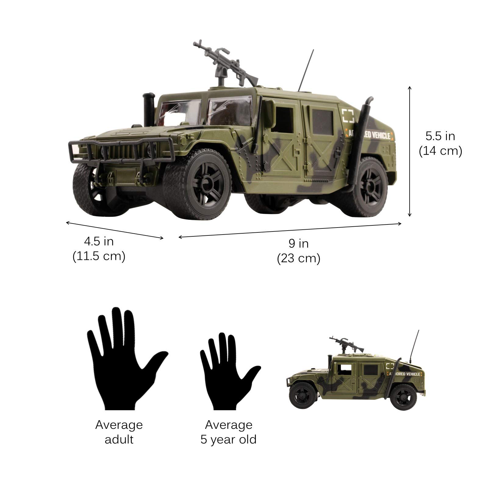 Vokodo Military Fighter Truck Friction Powered With Lights And Sounds Kids Push And Go 1:16 Scale Pretend Play Armored Army Vehicle Doors Open Quality Action Toy Car Great Gift For Children Boys Girls