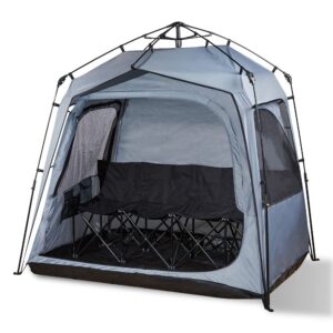 FOFANA All Pop Up Sports Pod - Weather Proof Pod - Largest Pop Up Sports Pods for Rain Wind Cold - Fits Family of 4 - Sports Tent Pop Up Shelter Bubble Tent Clear and Mesh Windows Pop Up Sports Tent