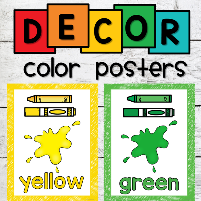 Color Posters Rainbow Themed Class Decor