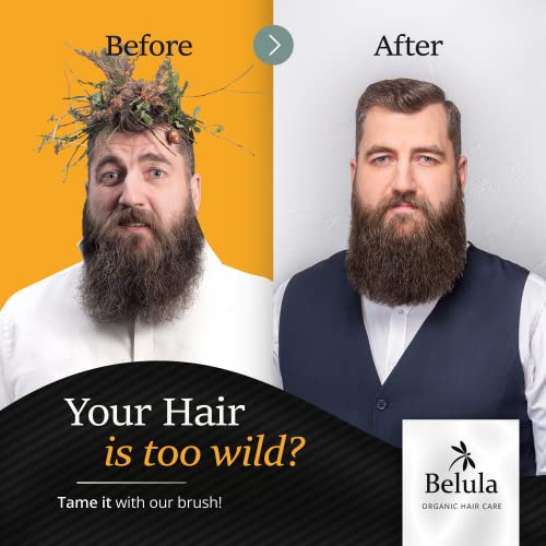 Belula 100% Boar Bristle Hair Brush for Men Set. Soft Hairbrush for Thin, Normal and Short Hair. Boar Bristle Brush and Wooden Comb for Men. Free 2 x Palm Brush & Travel Bag Included.