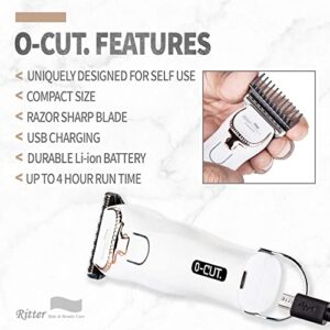 Ritter Hair & Beauty Care Professional Mini Hair Trimmer, balding Clippers, Travel Trimmer, 0mm 1.6" Blade, Powerful 7Watt 2-speeds, Li-ion, Work Corded & Cordless, 4 Hours Run Time (White)