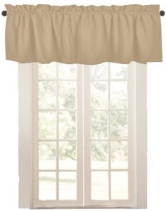 native fab set of 2 valance curtains for windows 54"x18" for living room bedroom kitchen windows bathroom, farmhouse vintage curtain valances rod pocket - beige natural