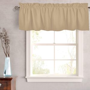 Native Fab Set of 2 Valance Curtains for Windows 54"x18" for Living Room Bedroom Kitchen Windows Bathroom, Farmhouse Vintage Curtain Valances Rod Pocket - Beige Natural