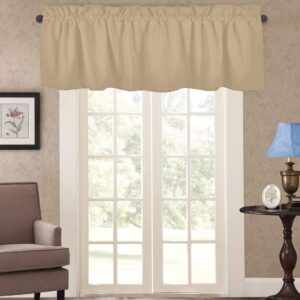 Native Fab Set of 2 Valance Curtains for Windows 54"x18" for Living Room Bedroom Kitchen Windows Bathroom, Farmhouse Vintage Curtain Valances Rod Pocket - Beige Natural