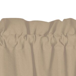 Native Fab Set of 2 Valance Curtains for Windows 54"x18" for Living Room Bedroom Kitchen Windows Bathroom, Farmhouse Vintage Curtain Valances Rod Pocket - Beige Natural