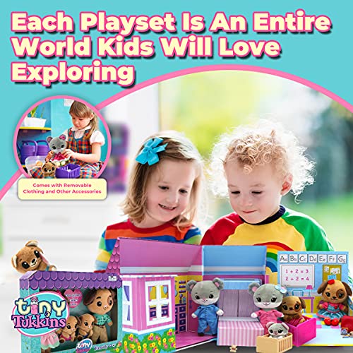 Tiny Tukkins Doggy Family Stuffed Animal Preschool Playset- Play Preschool Set for Girls & Toddlers Includes Big Sister and Baby Stuffed Animal Dog- Made from Kid-Friendly Materials