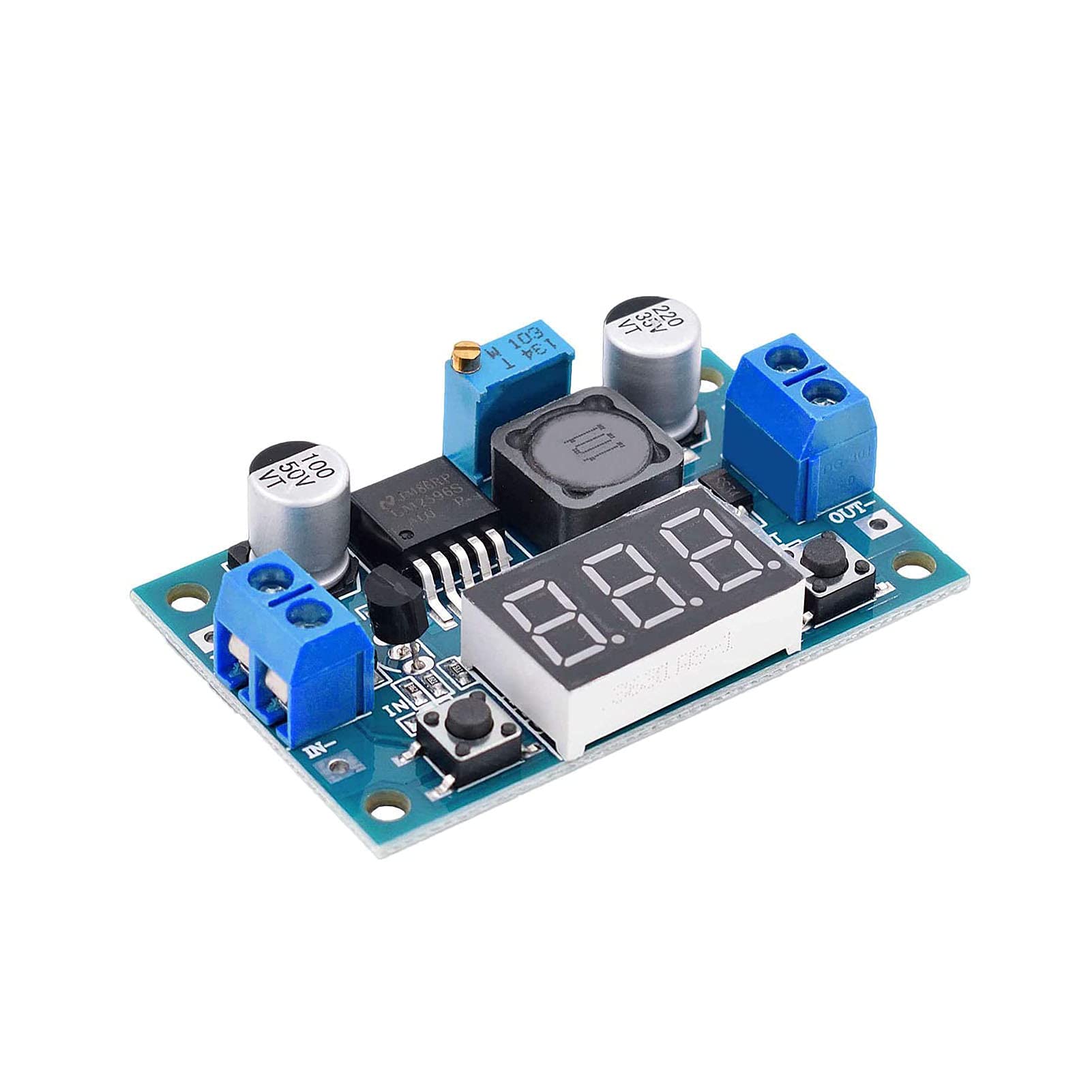 Valefod 3 Pack LM2596 DC to DC Voltage Regulator 4-40V to 1.5-35V Buck Converter with LED Display