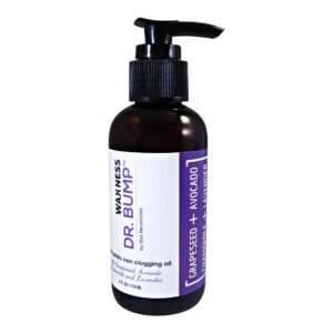 waxness dr. bump hydrophilic concentrated non-clogging oil with grapeseed, avocado chamomile and lavender 4 ounces