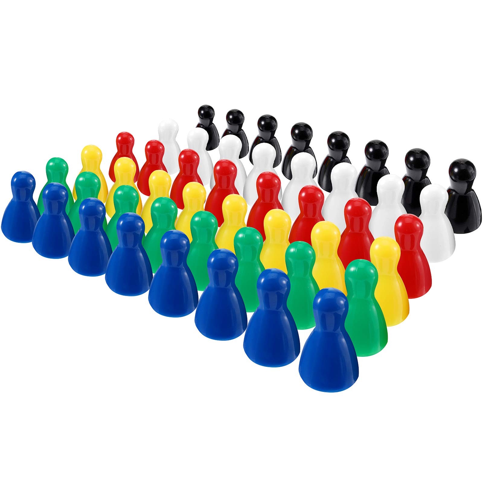 8 x 6 Style Multicolor Plastic Pawns Pieces Game for Board Games, Tabletop Markers Component