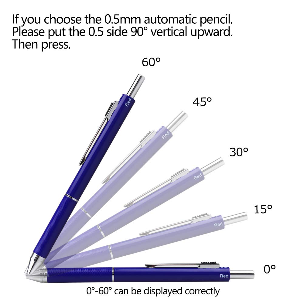 DUNBONG 4 in 1 Multicolor pen, Metal Cased Multifunction Pen, 0.5mm Mechanical Pencil, Red Ball Pen, Blue Ball Pen and Black Ball Pen, 1-Count (Blue)