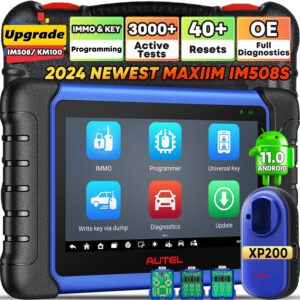 autel maxiim im508s w/ xp200 programmer: 2024 up of im508 km100 key fob programming tool, os11 4+64g, 2.4&5g, bidirectional control 3000+ test 40+ reset oe full diagnose as mx900 mk900bt fca autoauth