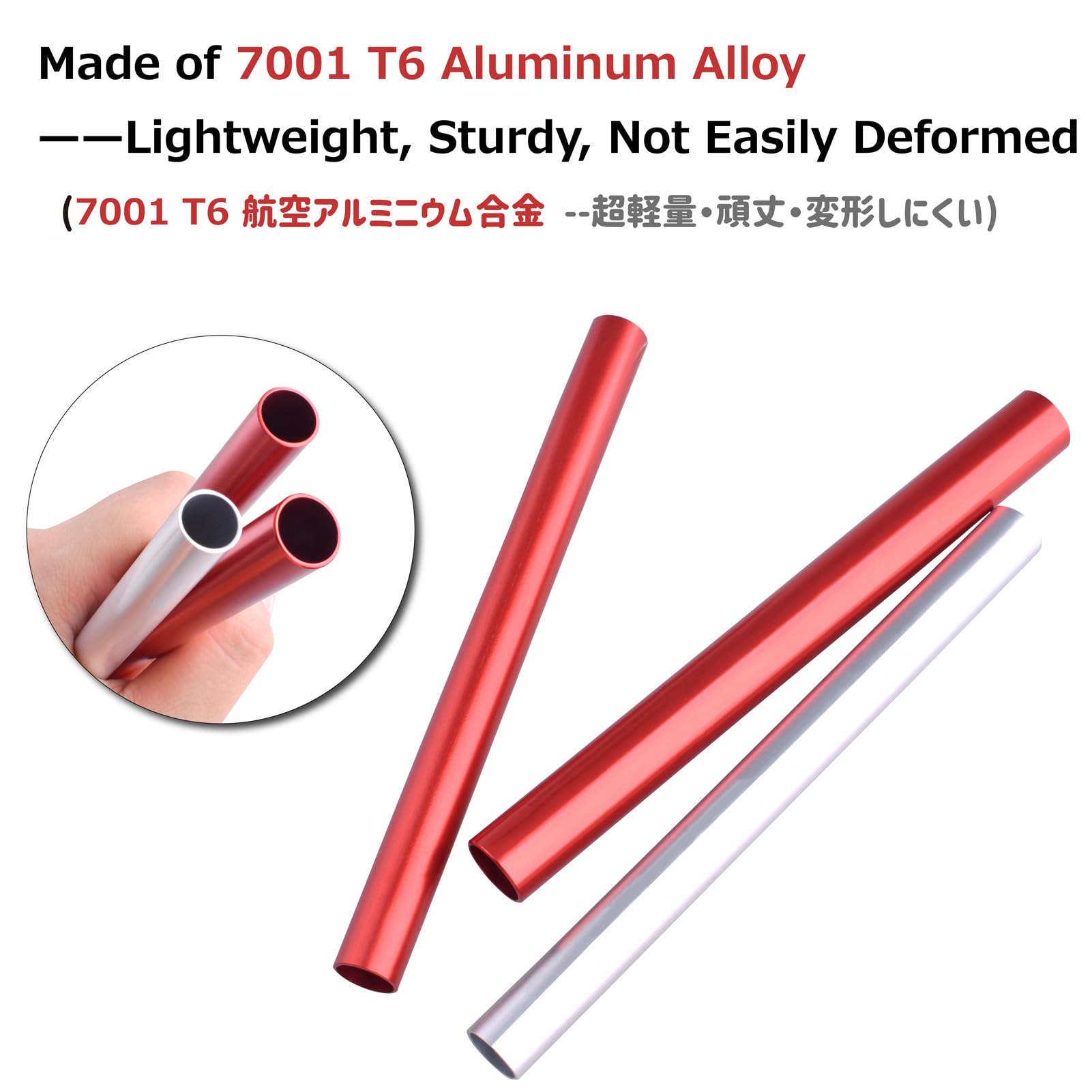 Azarxis Tent Pole Repair Splint Repair Kit Spare Repair Emergency Tube for Diameter 8.6-9.5mm Tent Pole (Red - 4 Pack)