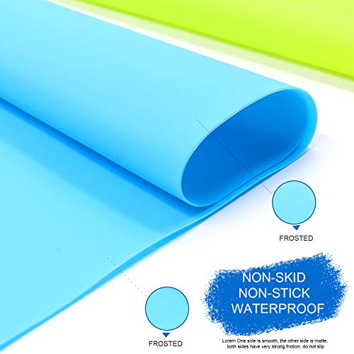 HiGift 4 Pack Silicone Mats for Crafts, Silicone Sheet for Crafts Resin Jewelry Casting Mat Pad, Waterproof Nonstick Heat-Resistant, Blue, Pink, Purple, Green (15.7'' x 11.8'' & 11.6'' x 8.3'')