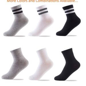 Oohmy Boys Socks 12-Pack Boys' and Girls Unisex Socks Cotton Athletic Ankle Socks Kids Toddler (Mid-Gray, XL (13-15 years old))