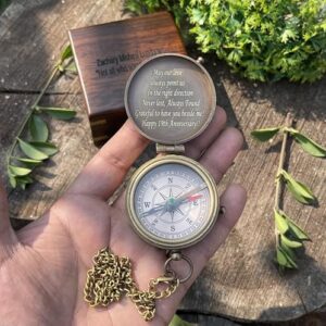 Personalized Engraved Compass. Handmade Brass Compass for Men's & Women's, Husband Gifts, Fathers Day, Anniversary, Wedding Gift for Him, Fiance Gift