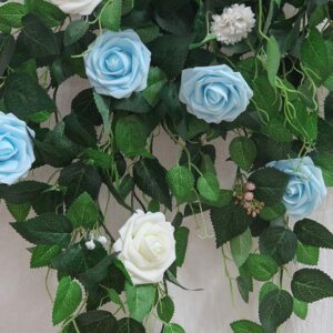 Floroom Artificial Flowers 25pcs Real Looking Ivory Foam Fake Roses with Stems for DIY Wedding Bouquets White Bridal Shower Centerpieces Arrangements Party Tables Decorations