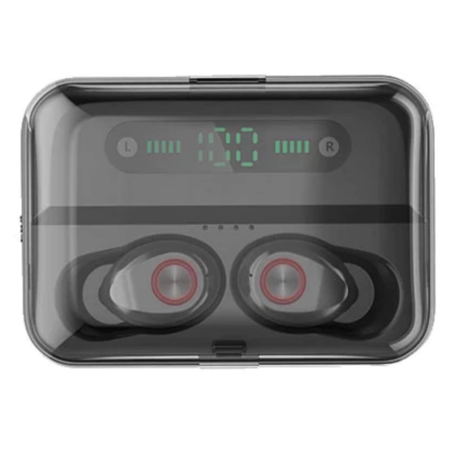 True Wireless Earbuds T10 Bluetooth 5.0 Headphones, Sports in-Ear TWS Stereo Mini Headset w/Mic Extra Bass IPX7 Waterproof, Instant Pairing with Charging Case Noise Cancelling Earbuds Earphones