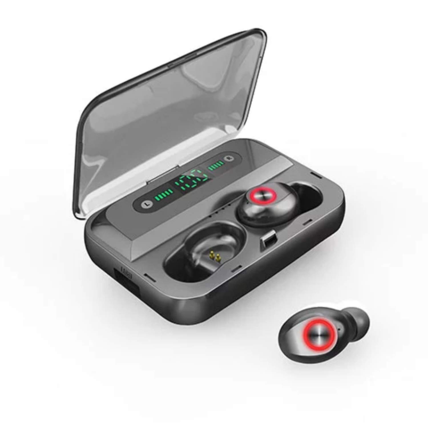 True Wireless Earbuds T10 Bluetooth 5.0 Headphones, Sports in-Ear TWS Stereo Mini Headset w/Mic Extra Bass IPX7 Waterproof, Instant Pairing with Charging Case Noise Cancelling Earbuds Earphones