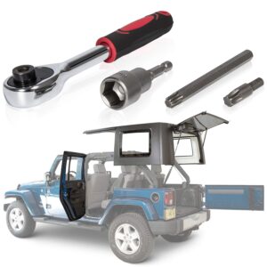 e-cowlboy hard top and door removal torx set tool kit for 2007-2024 jeep wrangler jk jku jl jlu sports sahara freedom rubicon unlimited gladiator jt 2-door & 4-door replace 68361574ab 82214166ab
