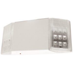 LFI Lights | Emergency Light | White Housing | Two LED Fixed Heads | Hardwired with Battery Backup | UL Listed | (2 Pack) | EL-FX