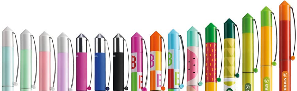 STABILO Fountain Pen beFab! Uni Colors - Watermelon Splash + 3 ink cartridges blue