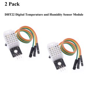 AITRIP 2pcs DHT22/AM2302 Digital Temperature and Humidity Sensor Module Temperature Humidity Monitor Sensor Replace SHT11 SHT15 for Arduino Electronic Practice DIY