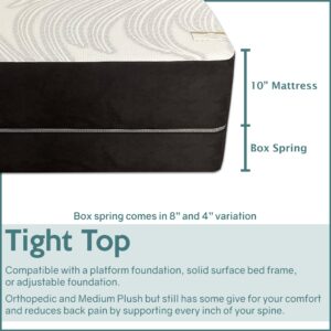 Nutan 10" Plush Memory Foam Mattress with 8-Inch Box Spring, Gel Bed Mattresses for Ultimate Comfort, Help Maintain Sleeping Position and Posture, Complete Body Support at Every Side, Full XL