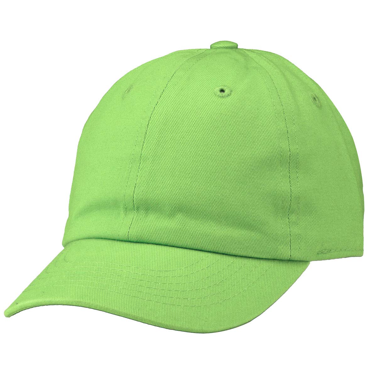 Falari Kids Boy Girl Baseball Cap Hat Washed Low Profile 100% Cotton Soft Lightweight Adjustable Size (6-9 Years, Light Green)