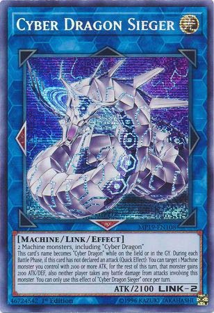 Yu-Gi-Oh! - Cyber Dragon Sieger - MP19-EN108 - Prismatic Secret Rare - 1st Edition - 2019 Gold Sarcophagus Tin Mega Pack