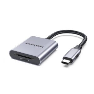 lention usb c to sd/micro sd card reader, type c sd 3.0 card adapter compatible 2023-2016 macbook pro 13/15/16, new mac air/ipad pro/surface, more (cb-c8, space gray)