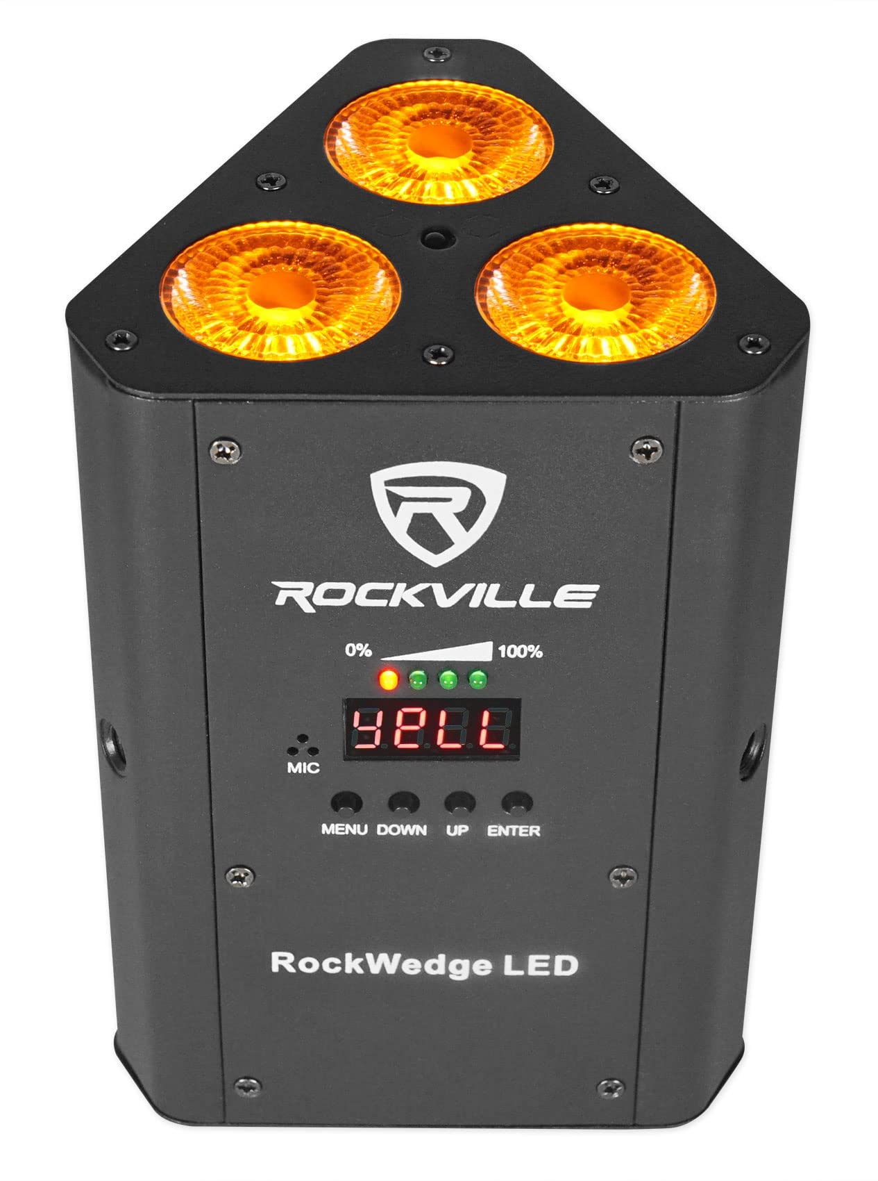 (6) Rockville RockWedge LED RGBWA+UV Rechargeable Wireless DMX DJ Par Up-Lights