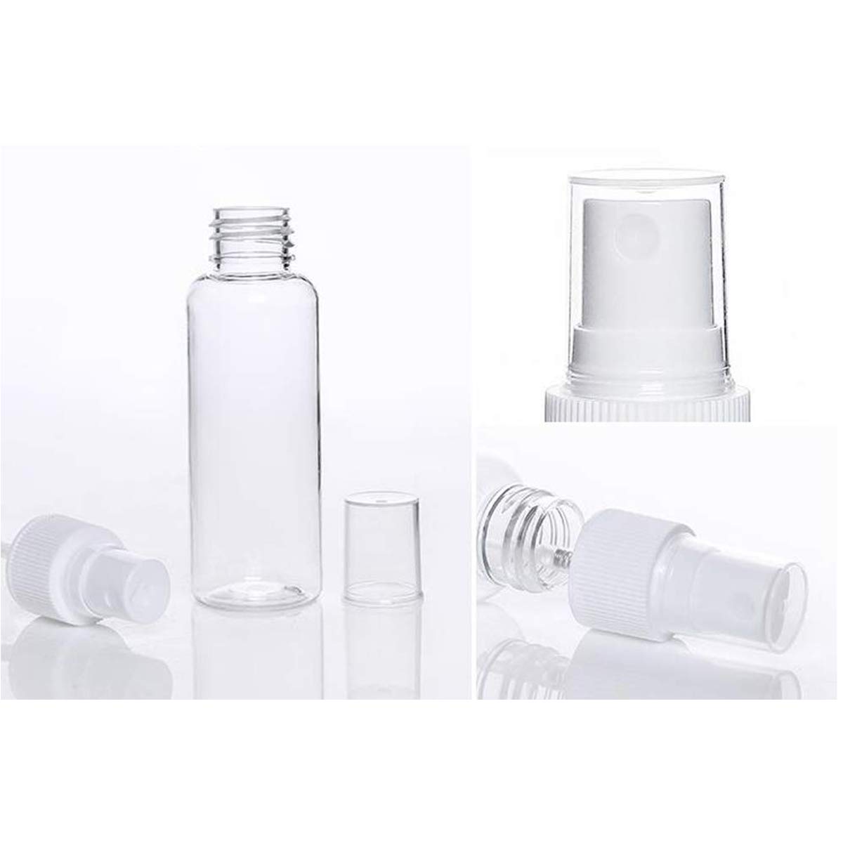 Bekith 30 Pack 3.3oz/100ml Spray Bottles with Fine Mist Sprayer & Pump Spray Cap, Refillable & Reusable Clear Empty Plastic Bottles for Essential Oils, Travel, Perfumes