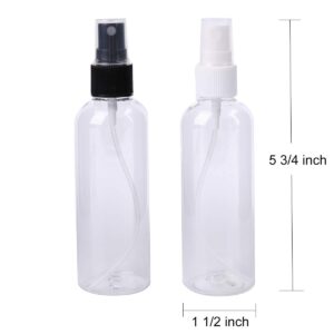 Bekith 30 Pack 3.3oz/100ml Spray Bottles with Fine Mist Sprayer & Pump Spray Cap, Refillable & Reusable Clear Empty Plastic Bottles for Essential Oils, Travel, Perfumes