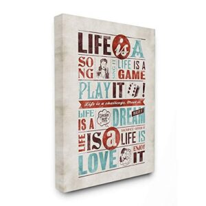 stupell industries life is a song inspirational comic book word, design by artist ester kay wall art, 30 x 1.5 x 40, canvas