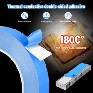 Thermal Tape, 25m x 20mm x 0.2mm Double Side Thermal Adhesive Tapes Cooling Pad Apply to Heatsink, LED, IGBT, IC Chip, Computer CPU,GPU, Modules, MOS Tube, SSD Drives