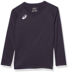 asics spin serve volleyball jersey short sleeve, team steel grey, x large