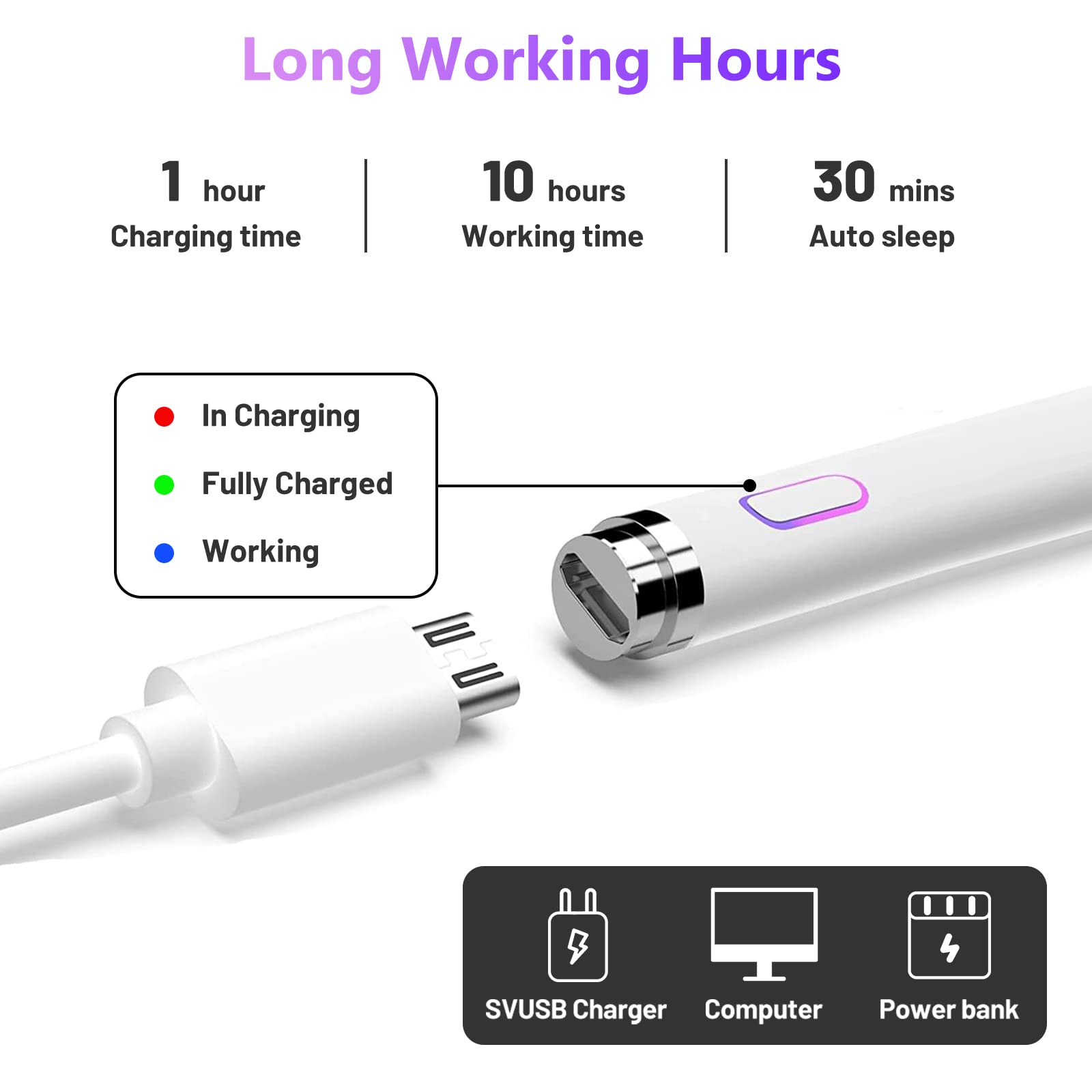 Stylus Pen for Touch Screens, Digital Pencil Active Pens Fine Point Stylist Compatible with iPhone iPad Pro and Other Tablets